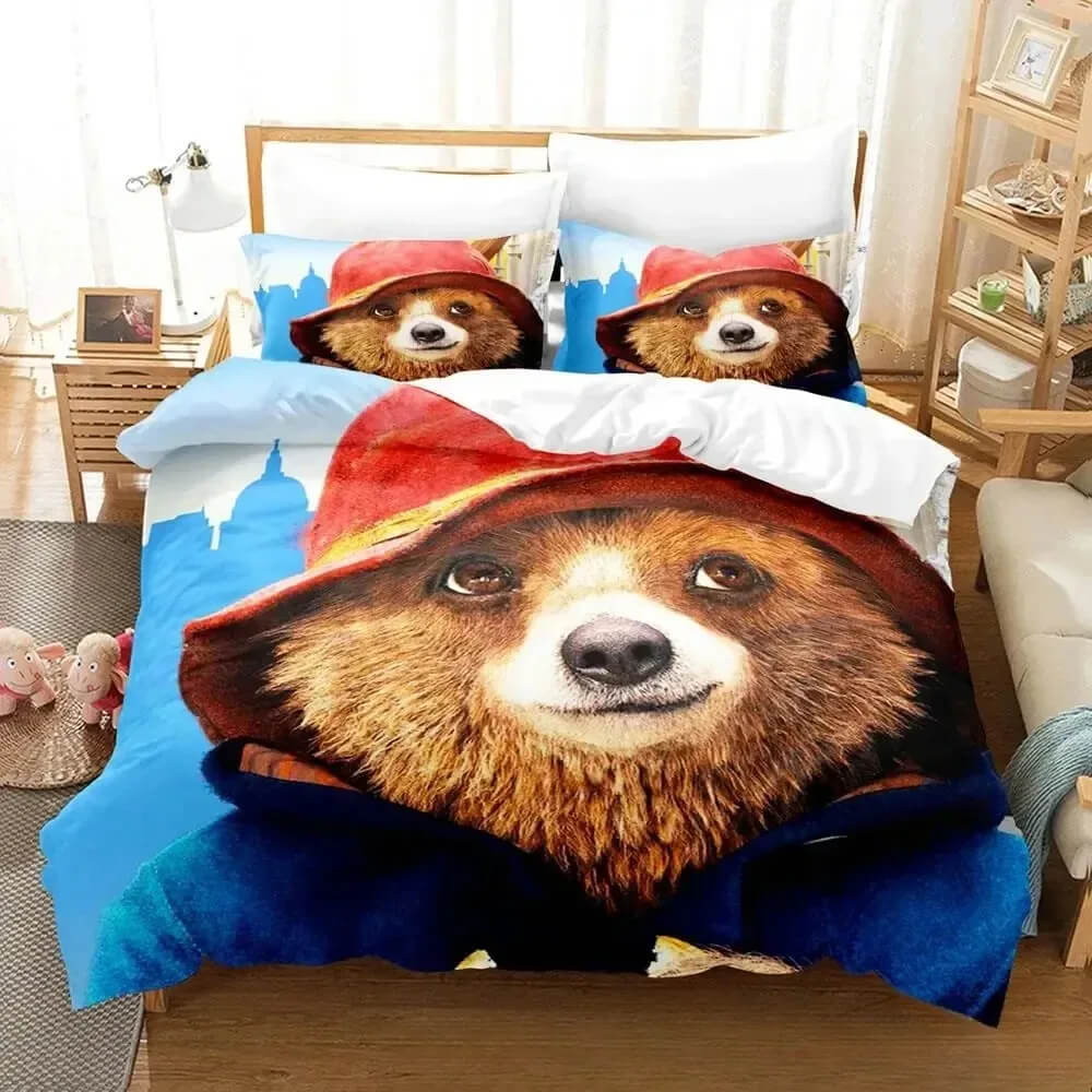 Kids playroom bedding with cartoon bear