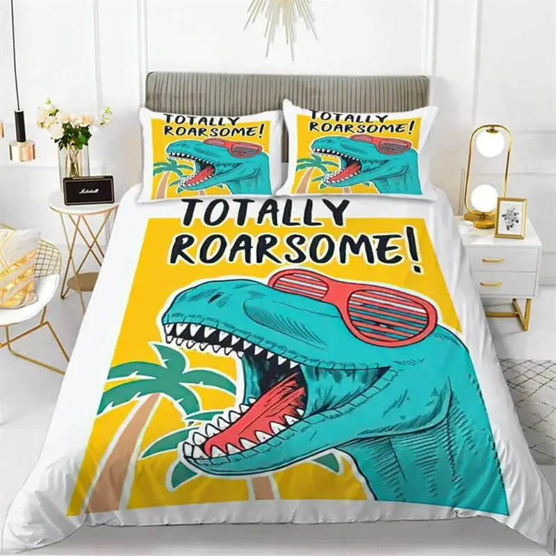 Dinosaur Totally Roarsome Kids 3D Quilt Cover