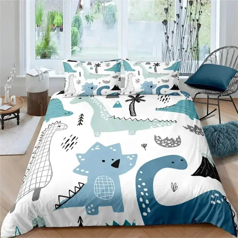 Dinosaur Cartoon Kids 3D Bedding Cover Set