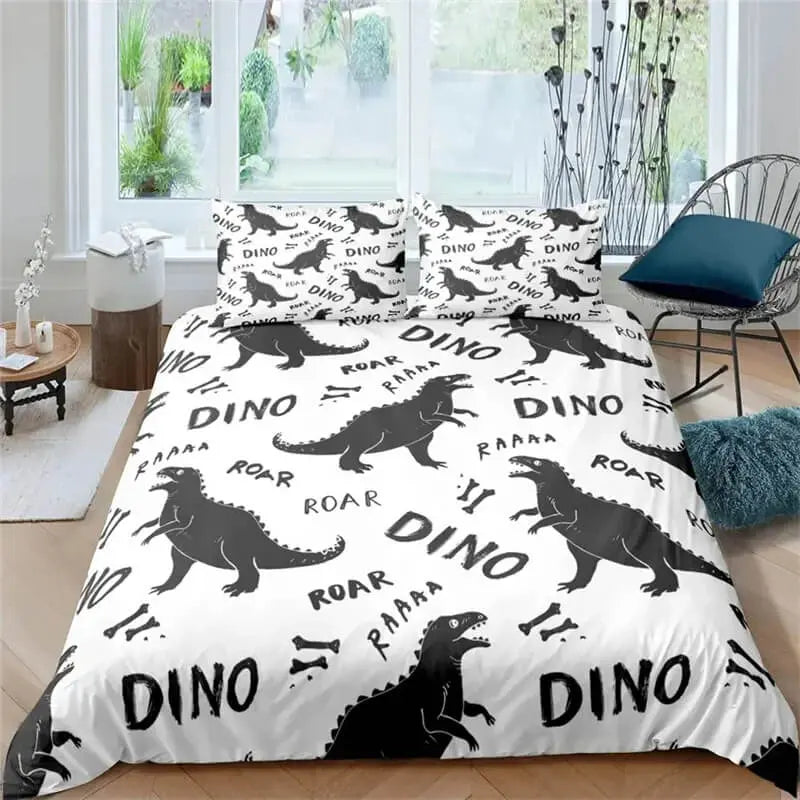 Dinosaur Cartoon Kids Bed Sheet