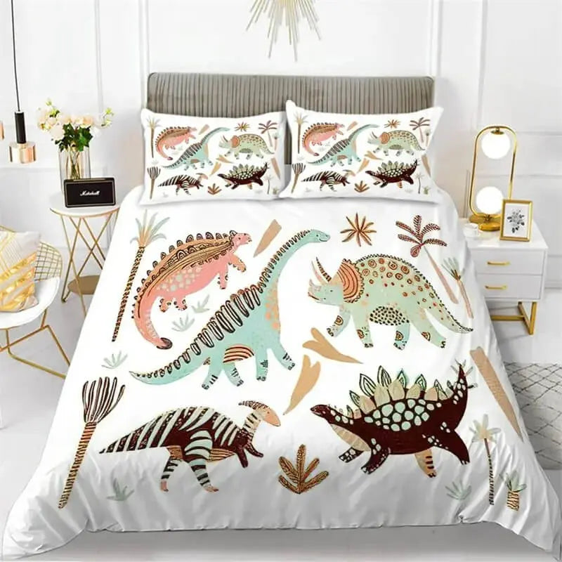 3D Dinosaur Cartoon Kids Quilt Cover