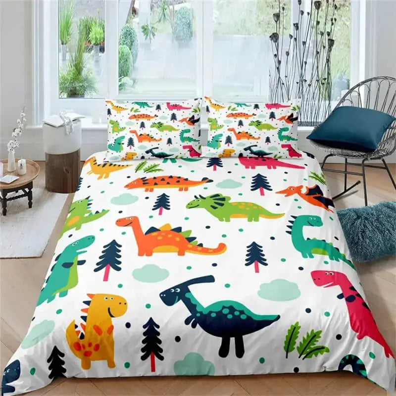 3D Dinosaur Cartoon Kids Doona Cover