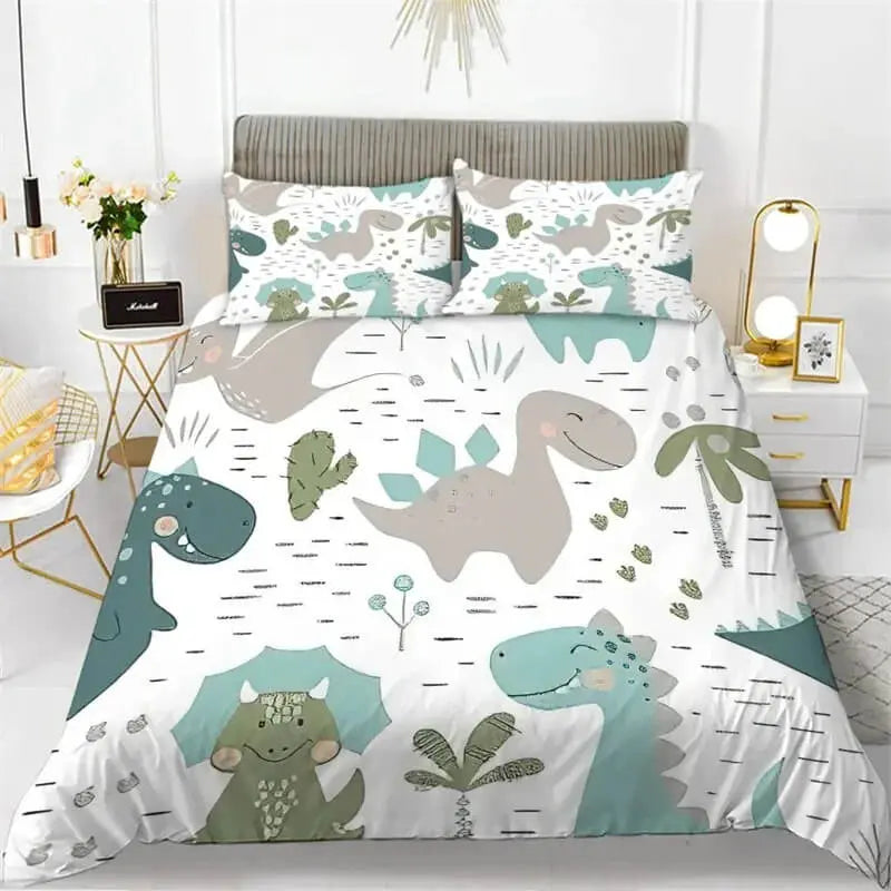 3D Dinosaur Cartoon Kids Duvet Cover