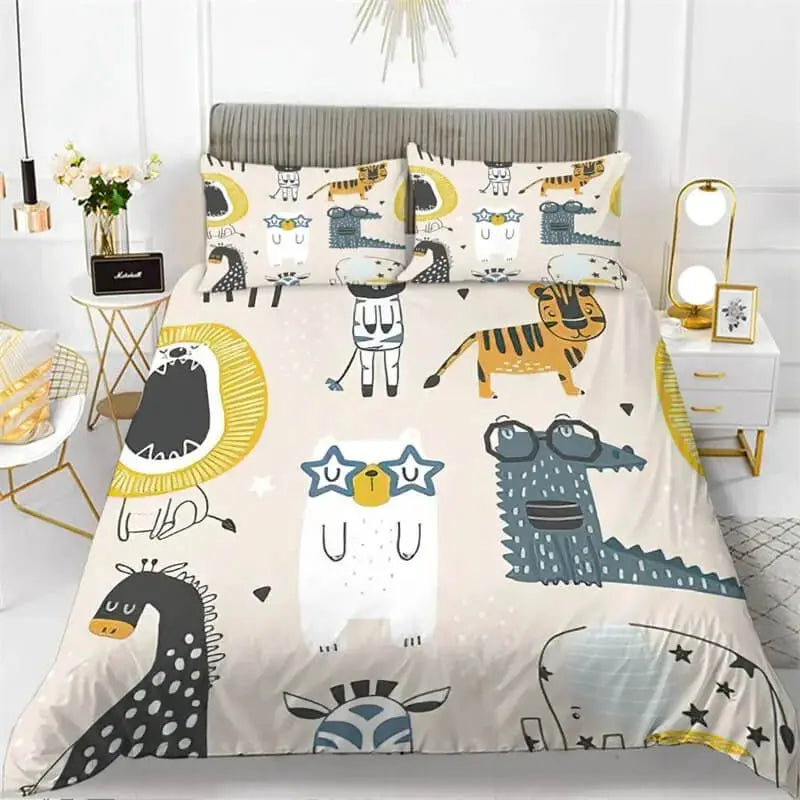3D Dinosaur Cartoon Kids Bedroom Doona Cover