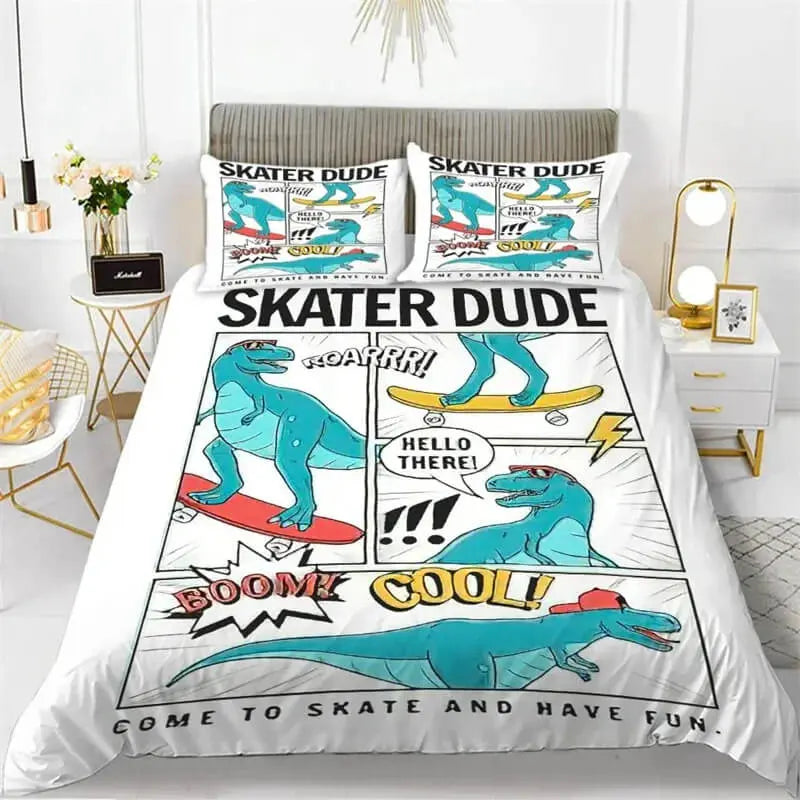 3D Dinosaur Cartoon Kids Bedding Cover Set