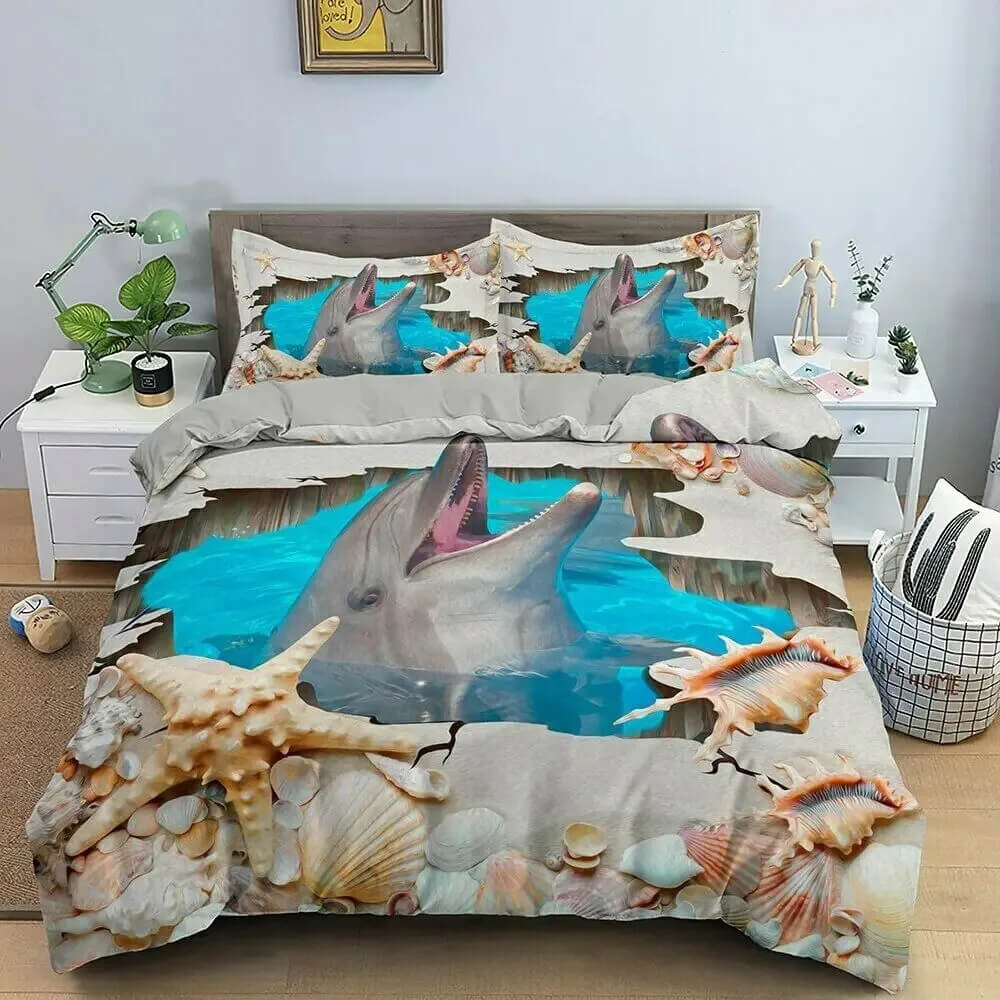 Dolphin bedding set for kids bedroom