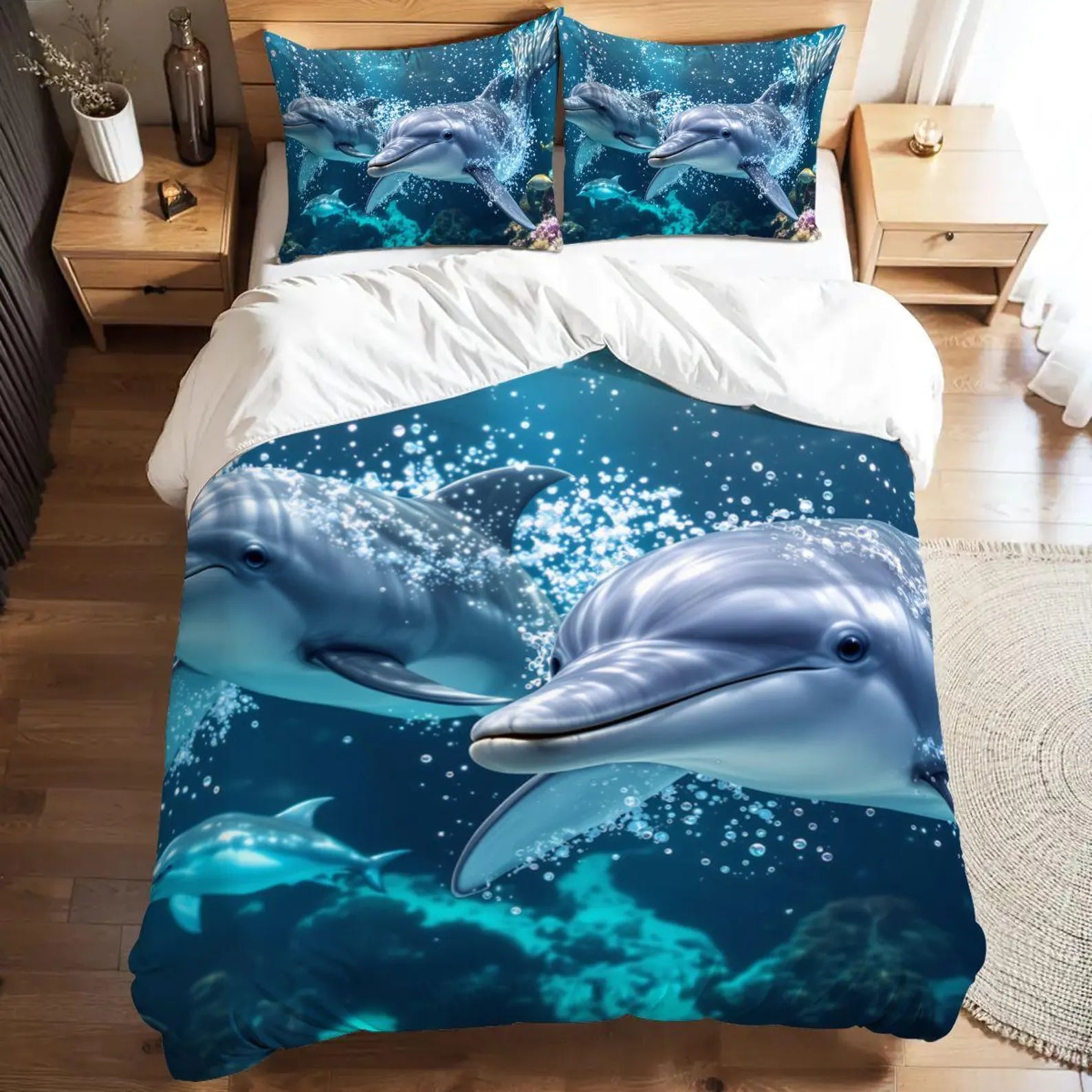 Dolphin underwater themed bedding
