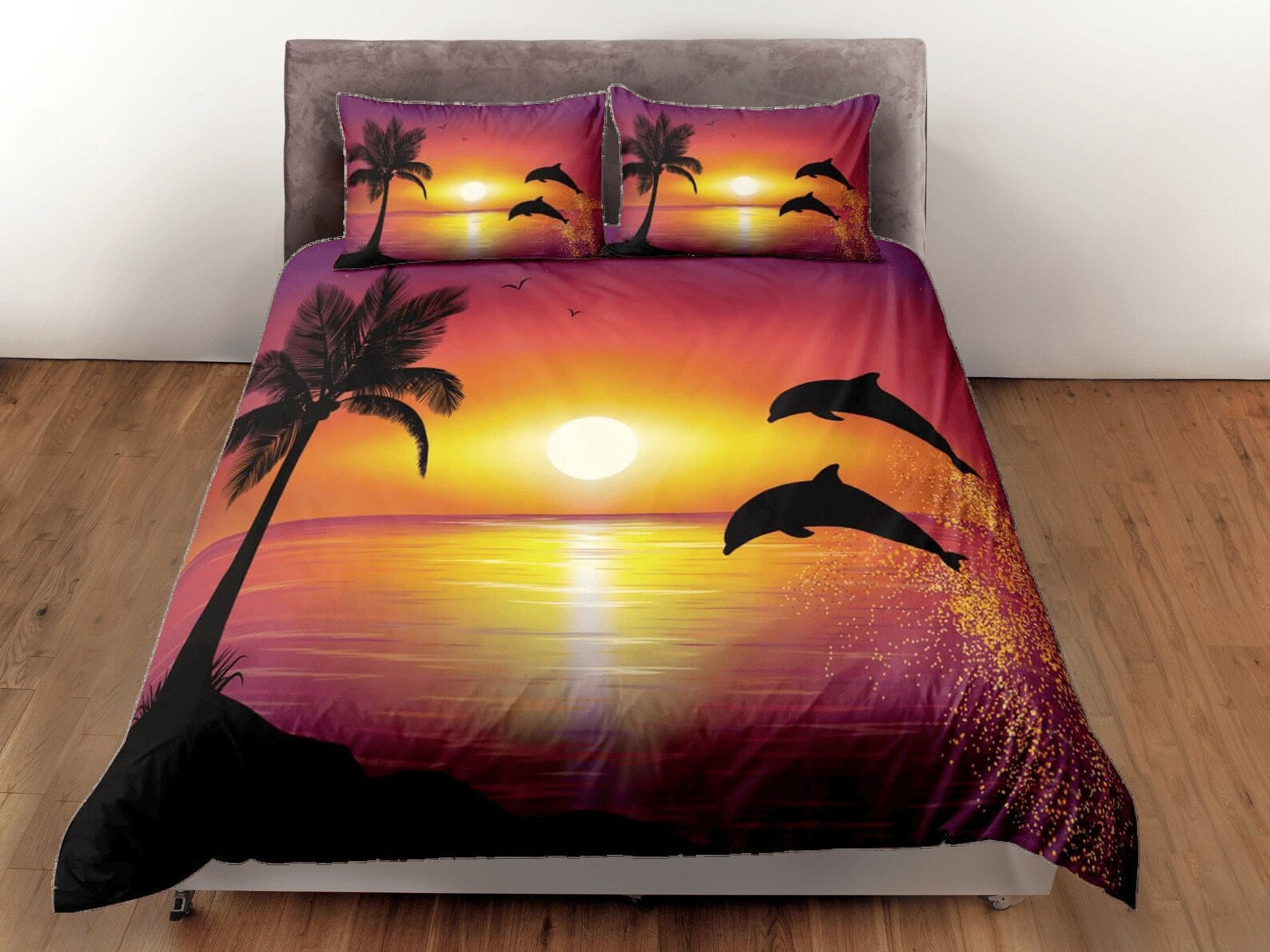 Jumping dolphin 3D quilt cover