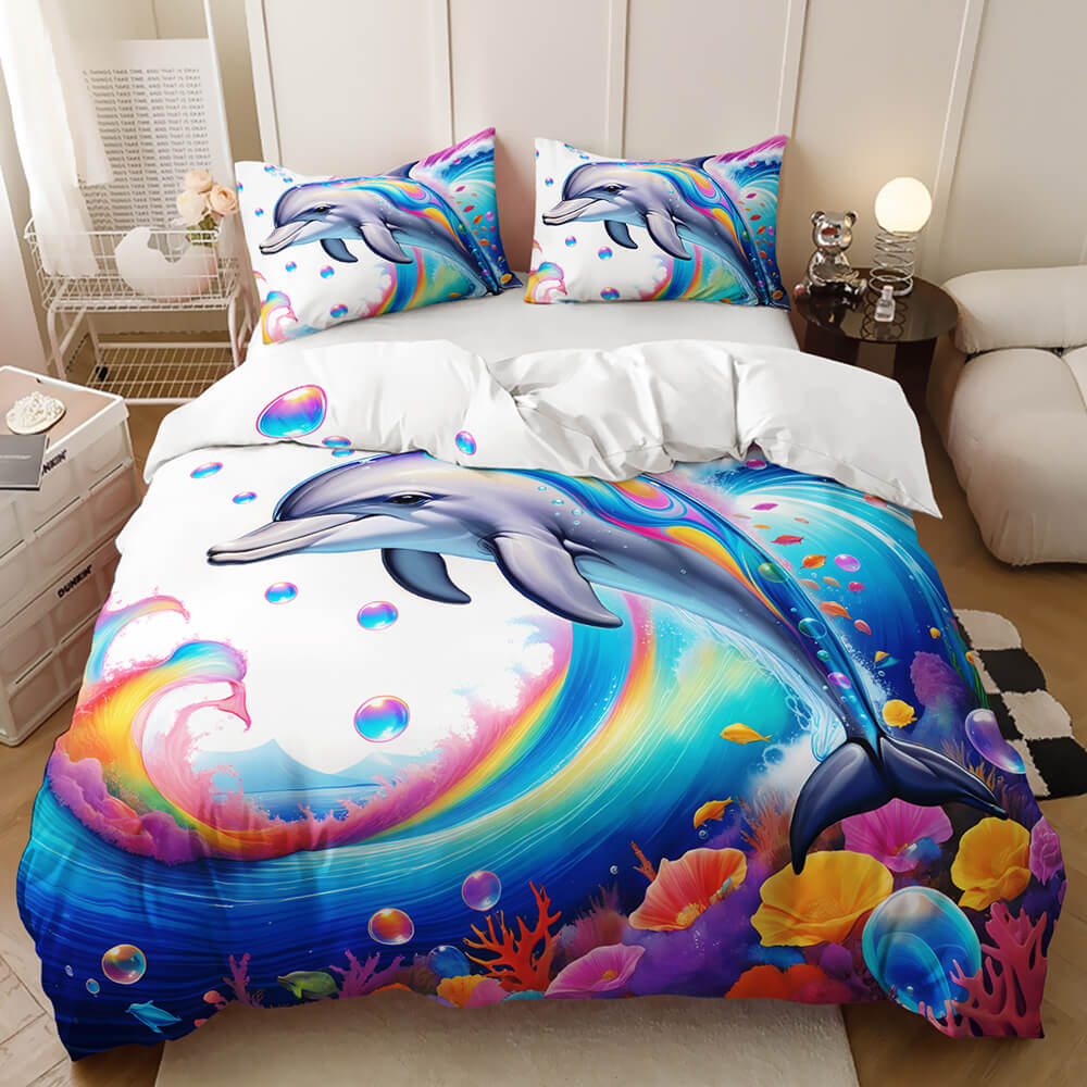 Dolphin jumping ocean doona cover