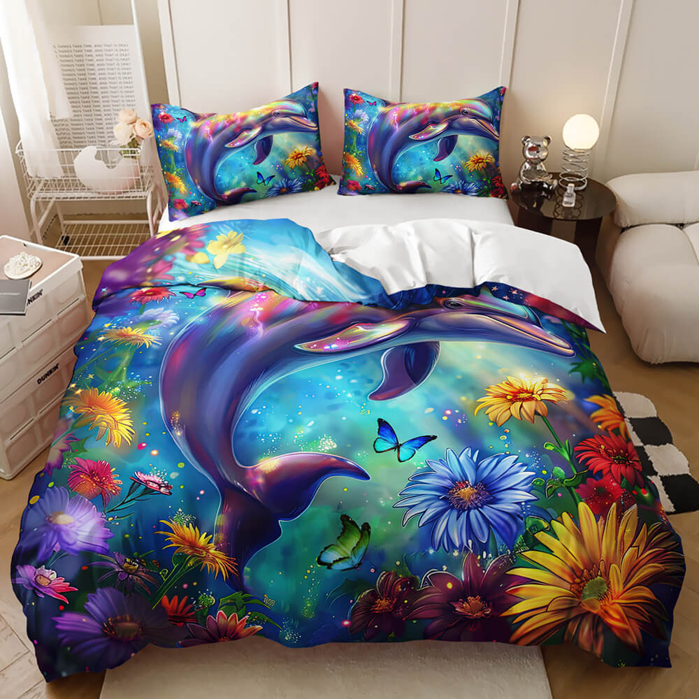 3D dolphin marine bedding set