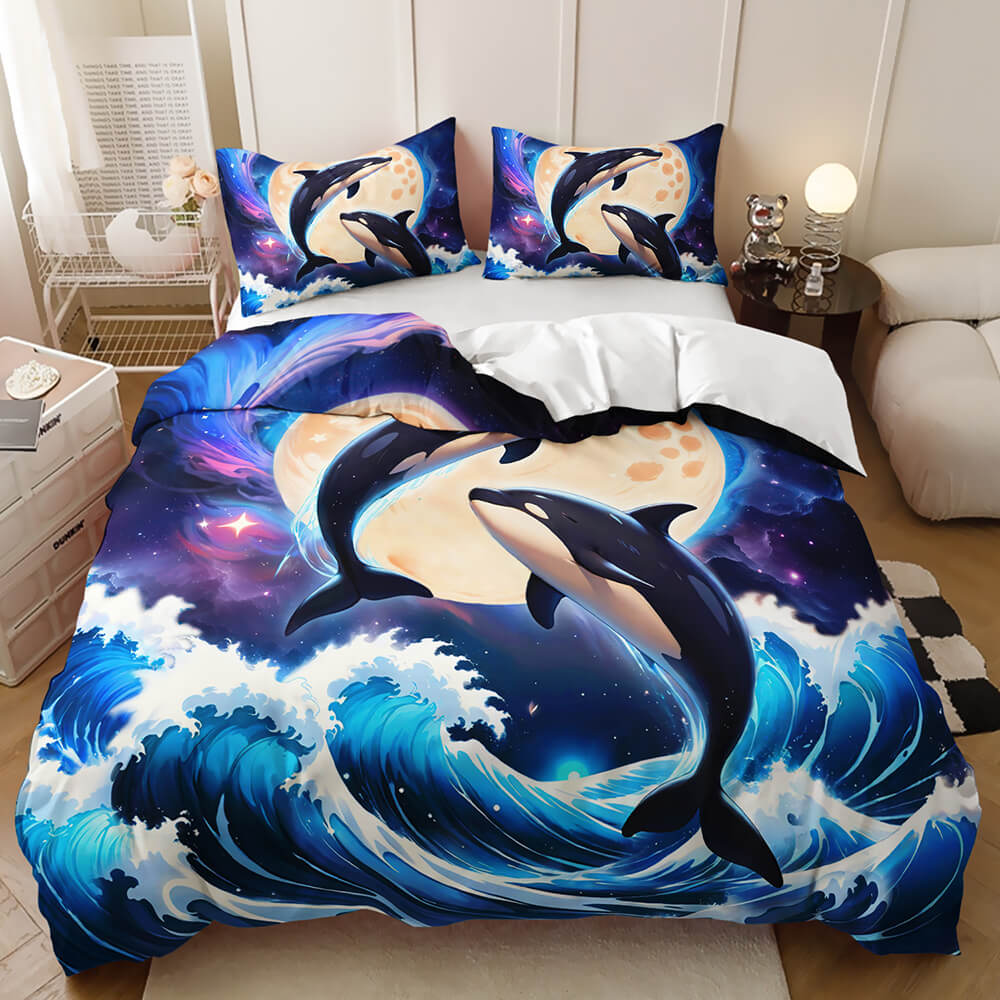 Dolphin ocean themed quilt cover