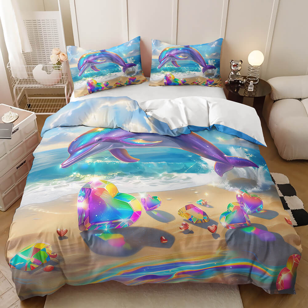 Ocean inspired dolphin bedding