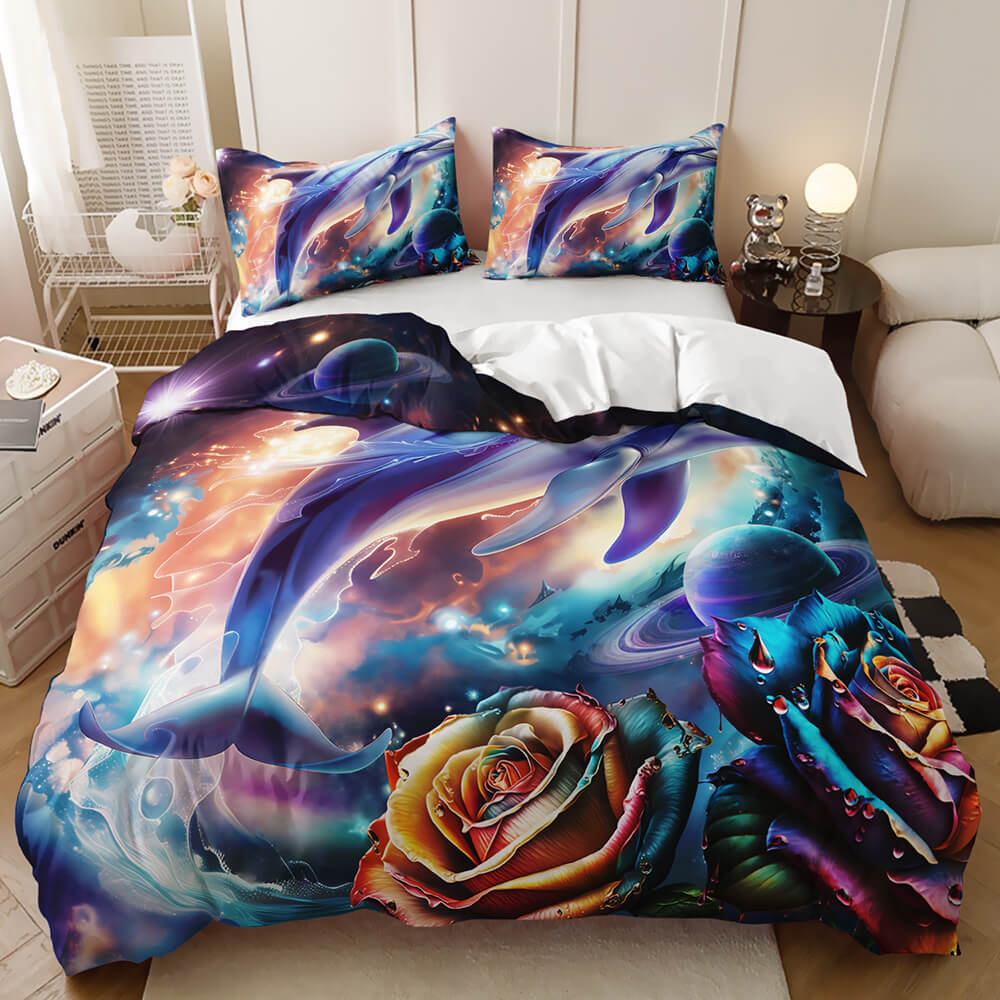 3D dolphin bedroom bedding