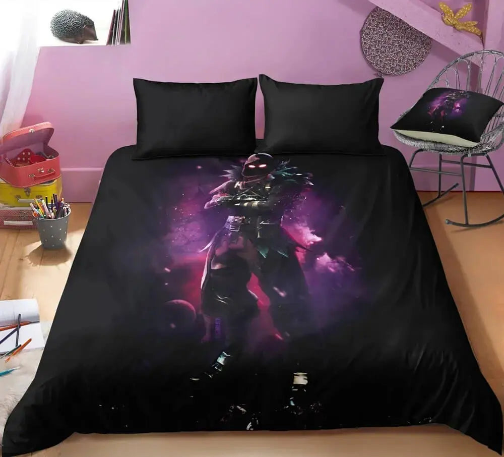 3D Fortnite Raven Skin Bedding Cover Set