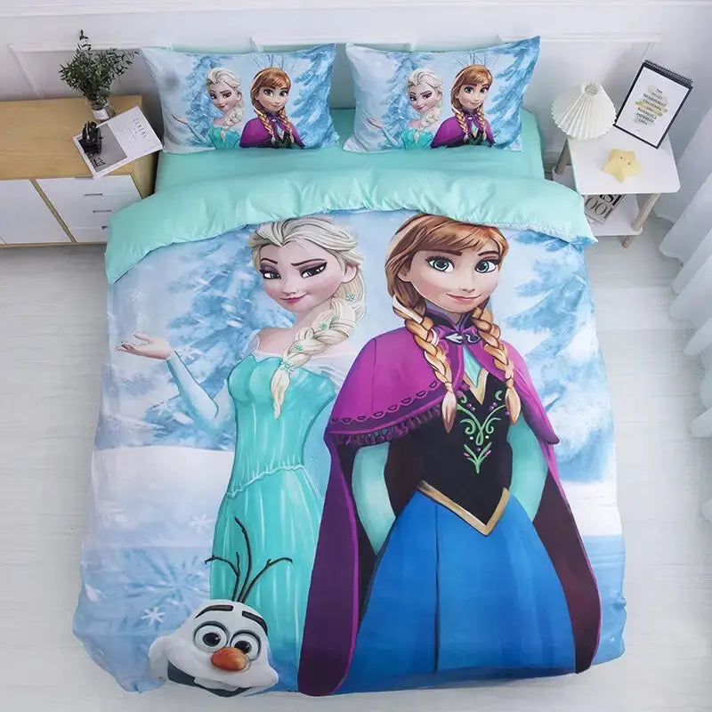 3D Frozen Elsa & Anna, Olaf Kids Duvet Cover