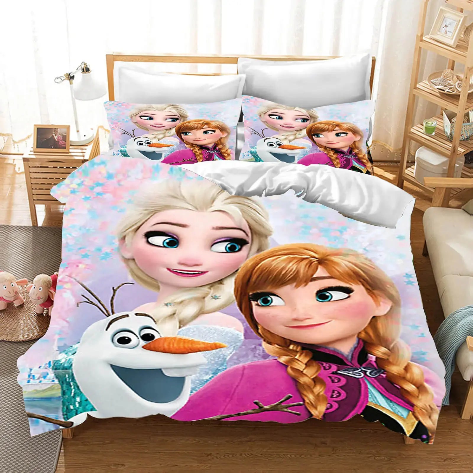 3D Frozen Elsa & Olaf Cartoon Kids Doona Cover Zirconic