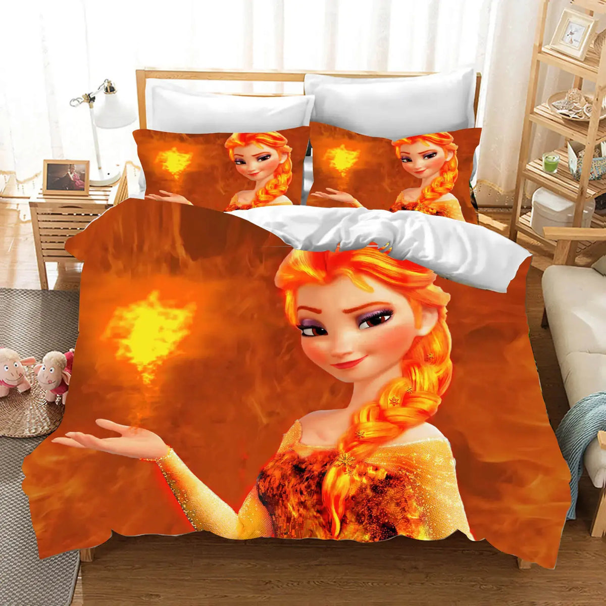 3D Frozen Elsa Cartoon Kids Duvet Cover Zirconic