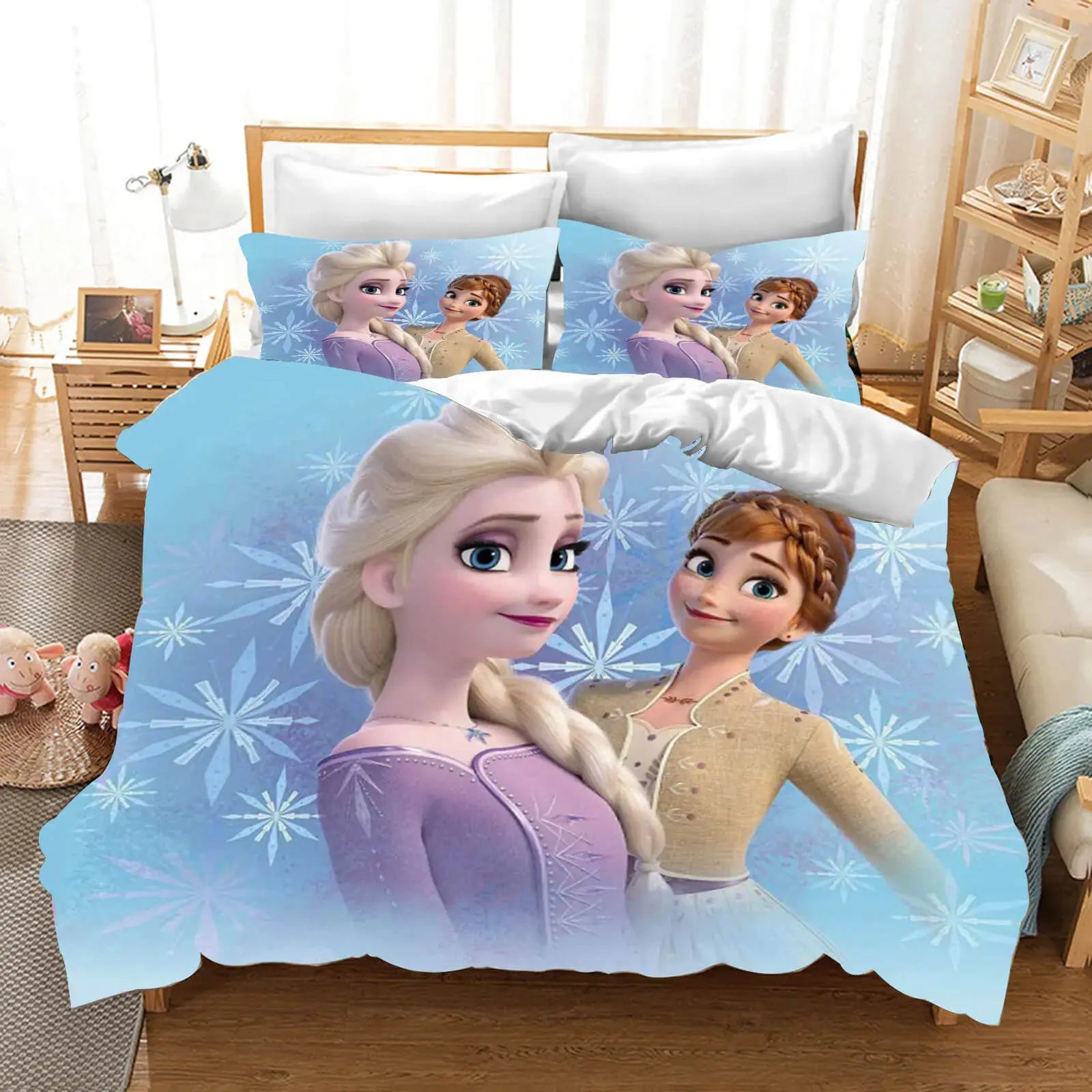 3D Frozen Anna & ELsa Kids Bedding Cover Zirconic
