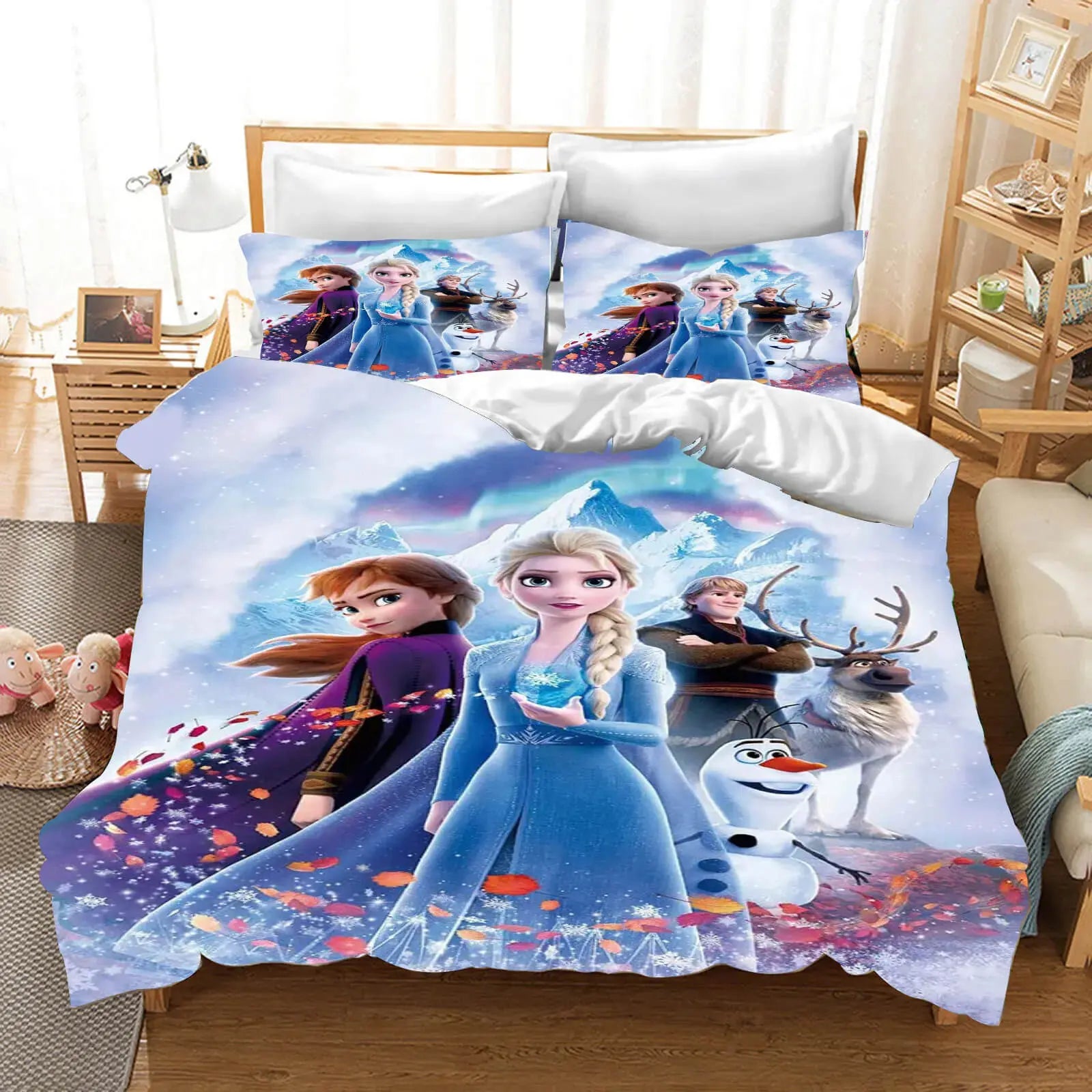 3D Frozen Kristoff & Olaf Kids Quilt Cover Zirconic