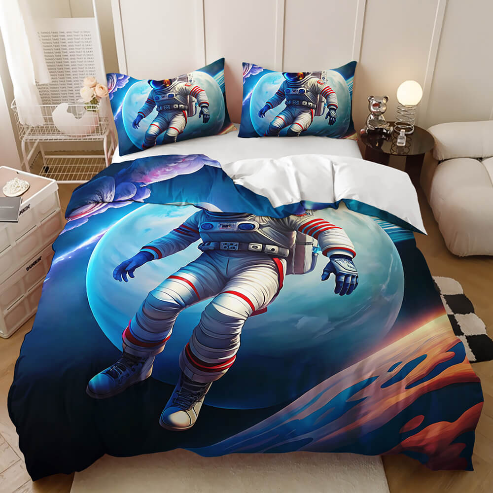 3D space quilt cover set for children's bedroom decor