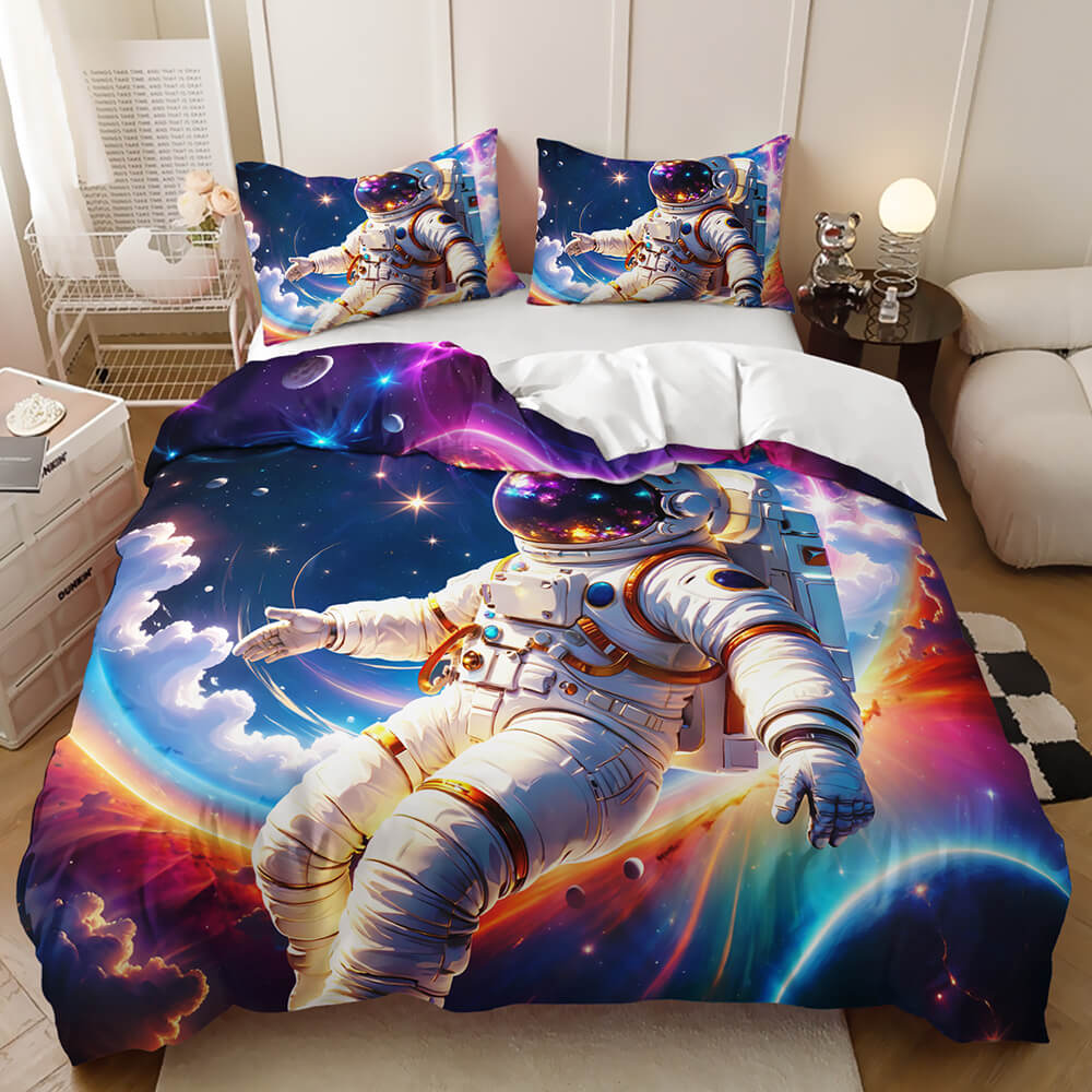 3D galaxy kids bedding with planets and stars