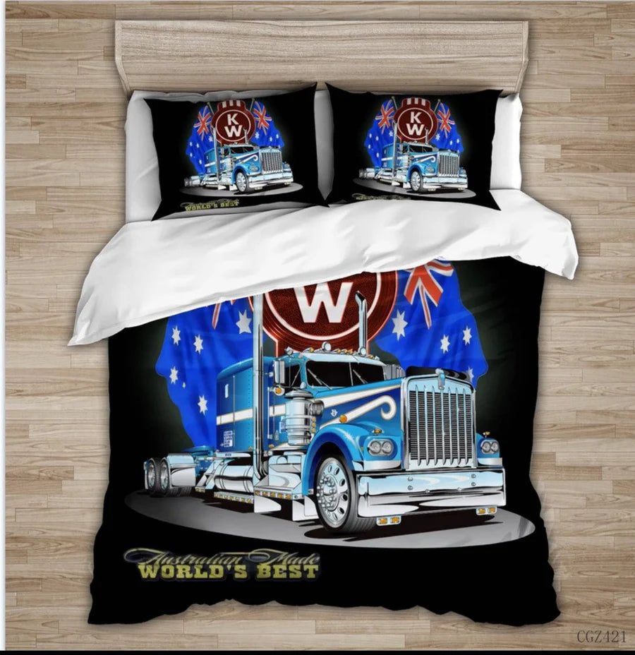 3D Kenworth Truck Duvet Cover Set with Pillowcases