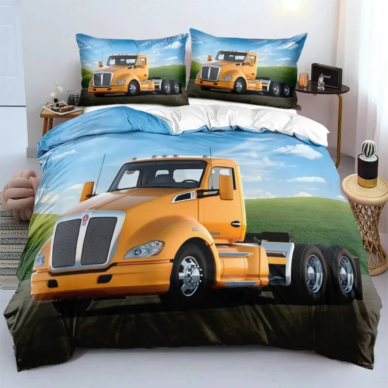 3D Printed Semi Truck Bedding Set Soft Microfiber