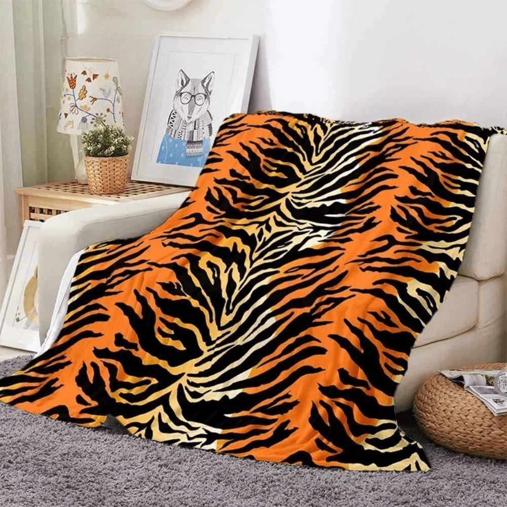 cozy flannel leopard animal print blanket for bed
