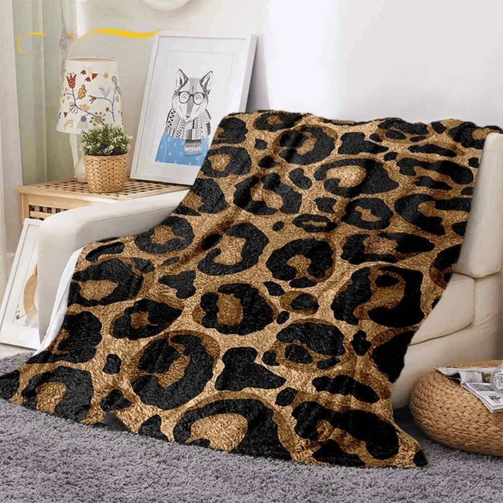 tiger print blanket warm cozy throw