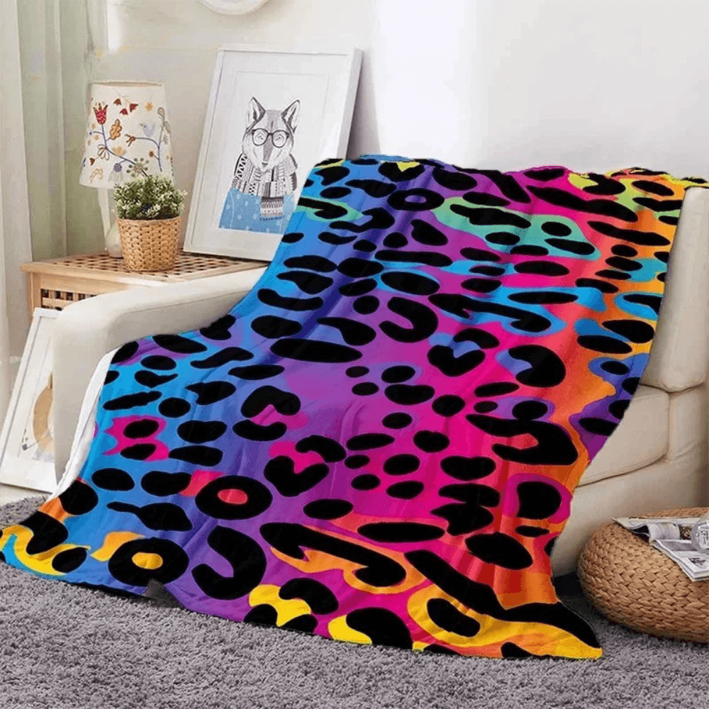 zebra leopard tiger throw blanket close up