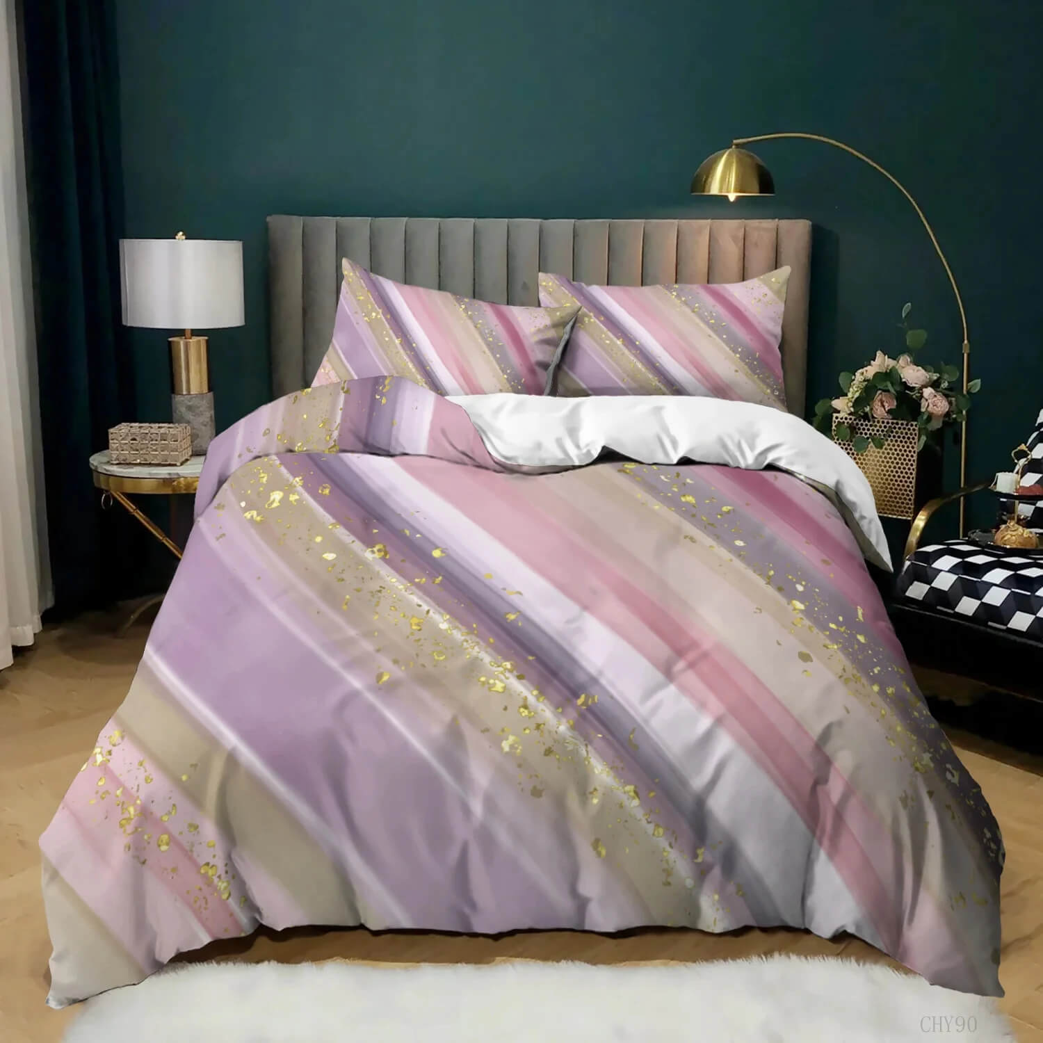Elegant marble design bedding