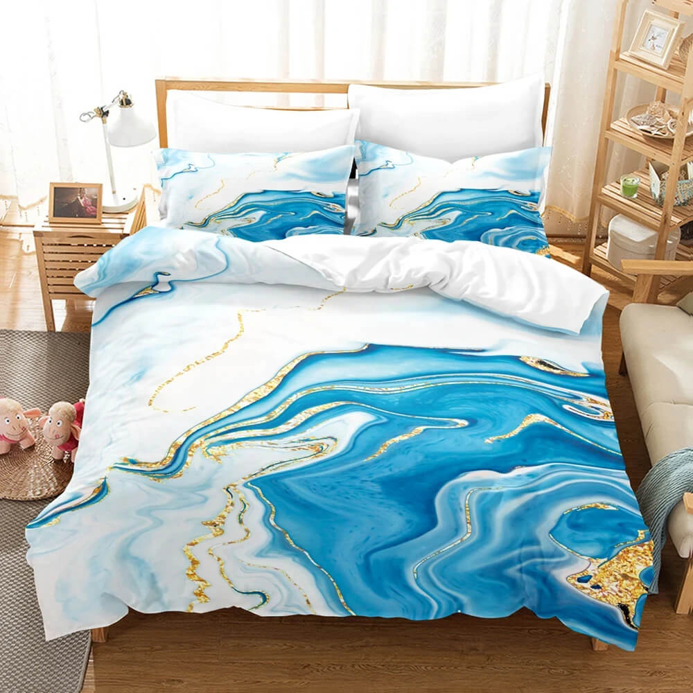 White Golden Marble Doona cover