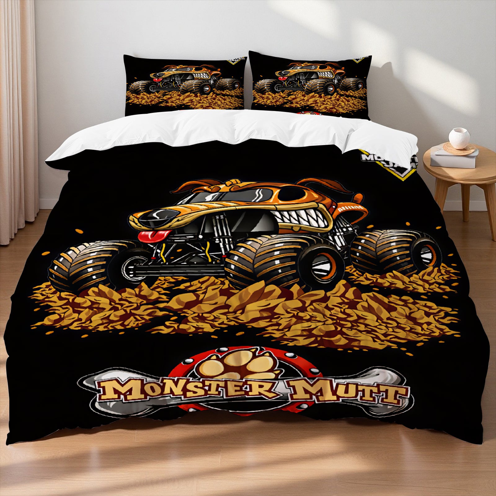 Grave Digger monster truck doona cover with bold artwork