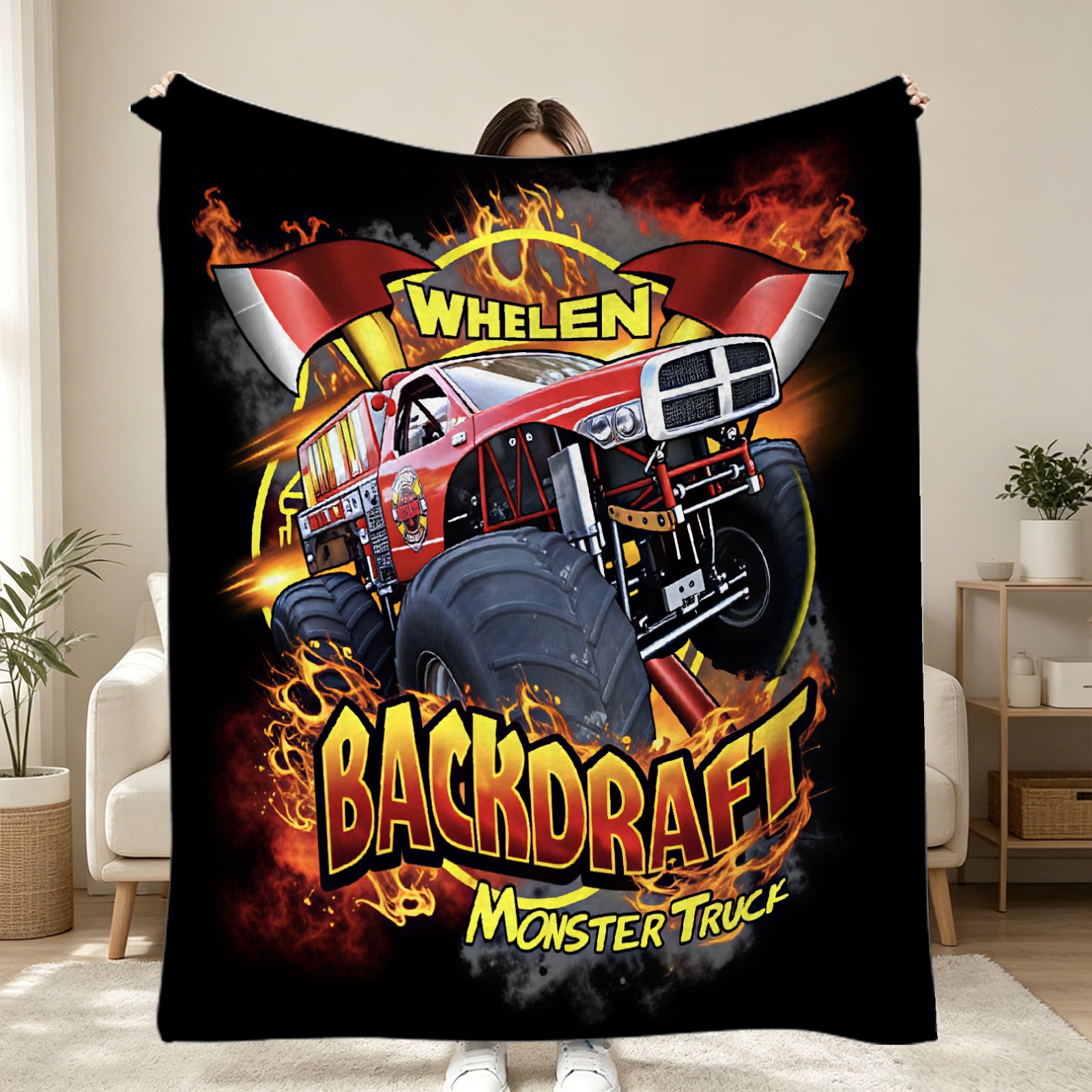 3D Monster Truck Blanket for Kids and Boys