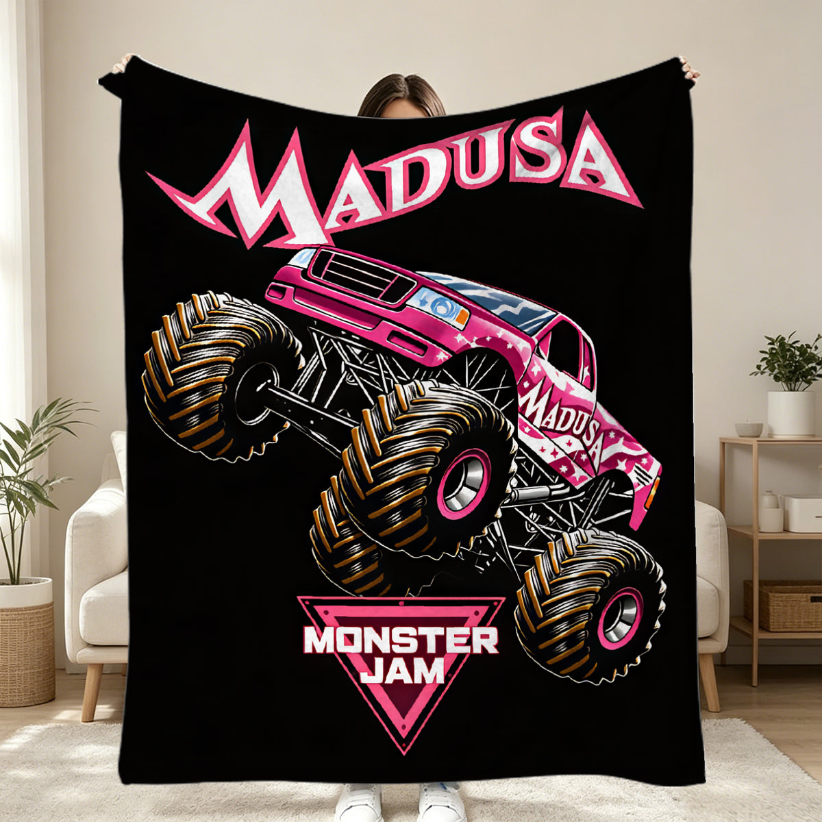 monster truck Grave Digger Megalodon Kids Cozy Throw Blanket