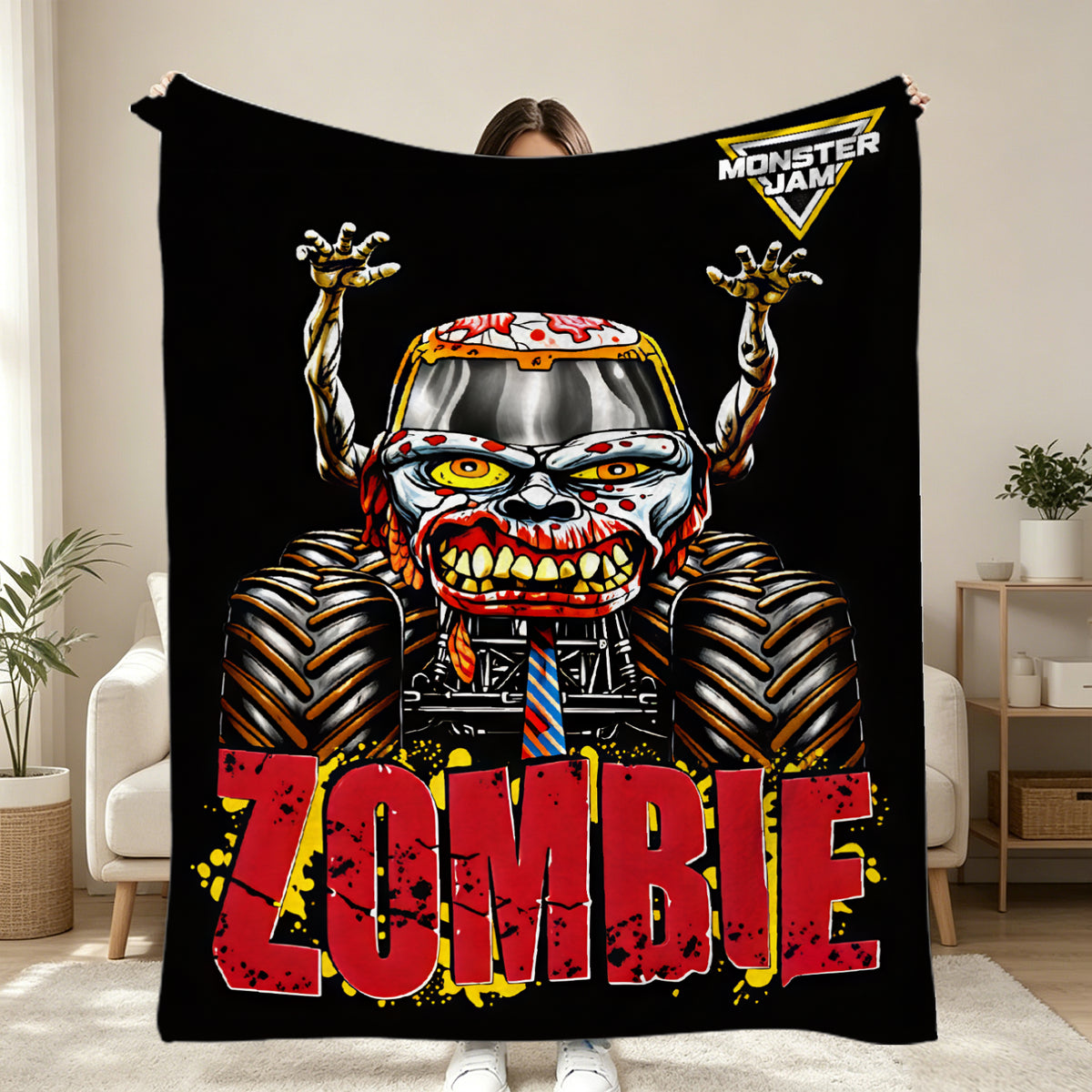 Grave Digger Flannel Blanket for Boys