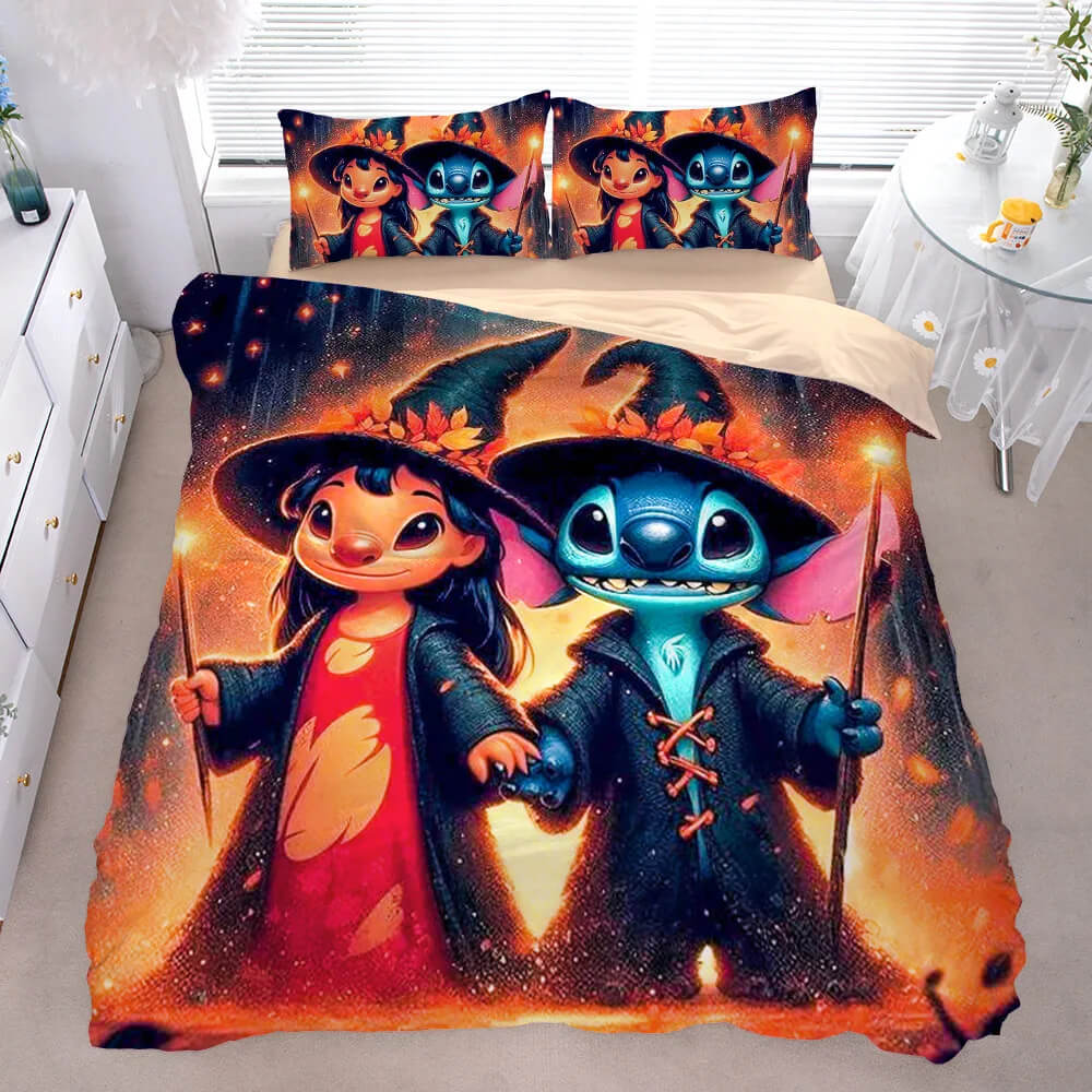 Black Blue Stitch 3D Print Bedding for Kids Room