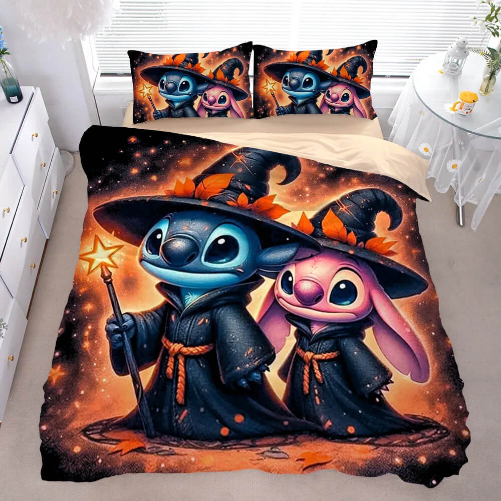 Fun Cartoon Stitch & Angel Bedding Gift Set for Holidays