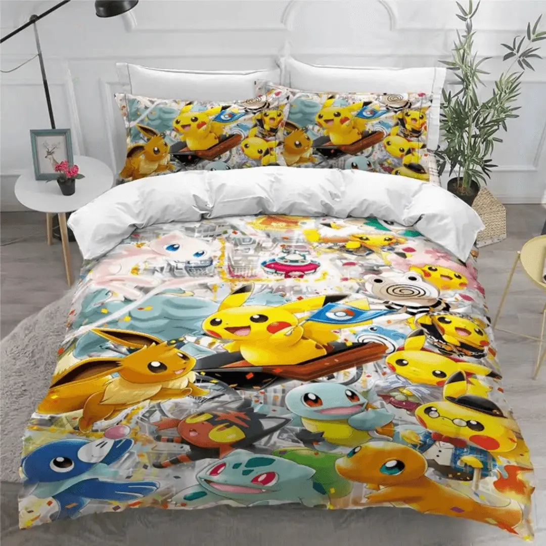 3D Pokemon Pikachu Litten & Popplio Cartoon KIds Bedroom Design