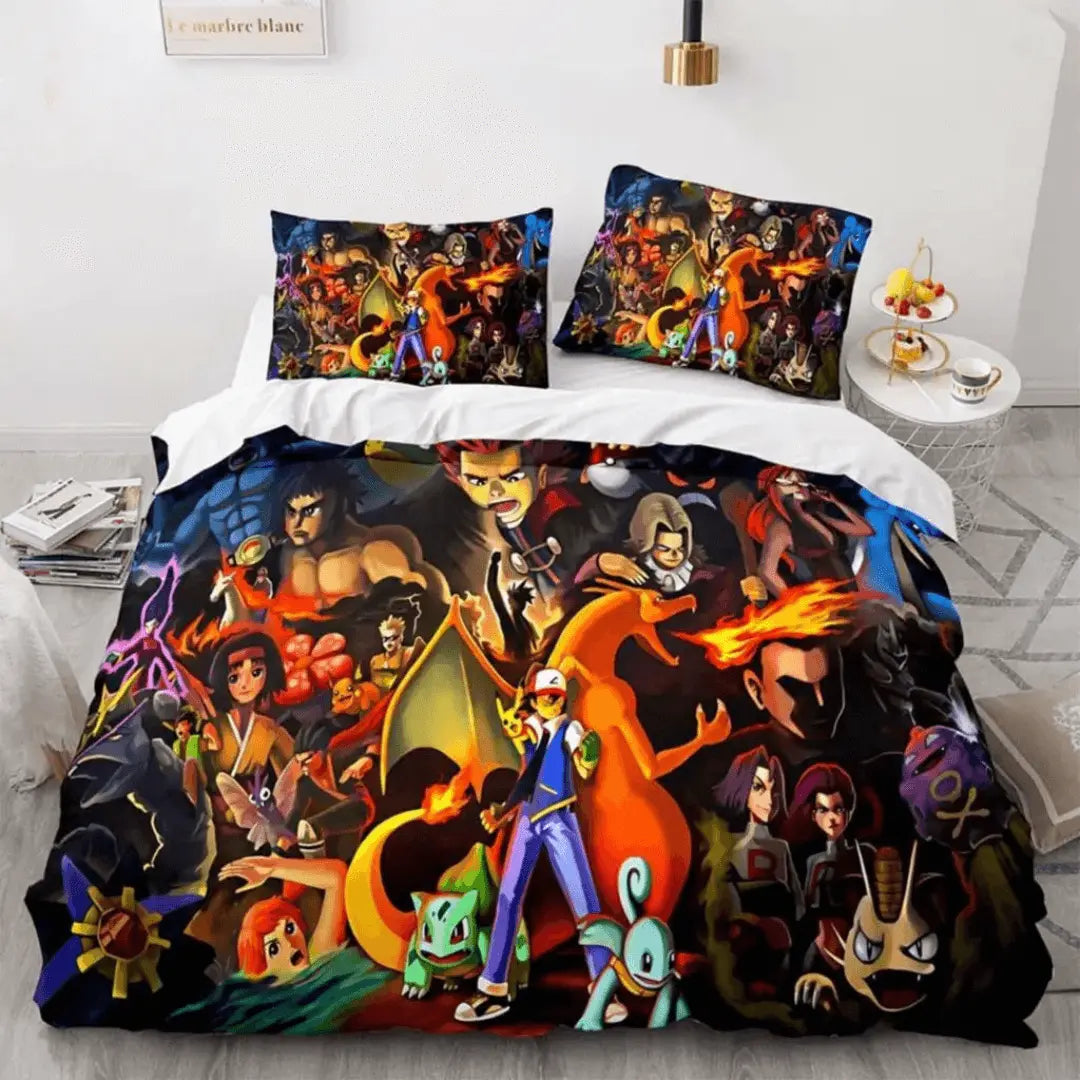 3D Pokemon Pikachu Xander Shakadera & Miang Hawwa Anime Kids Duvet Cover