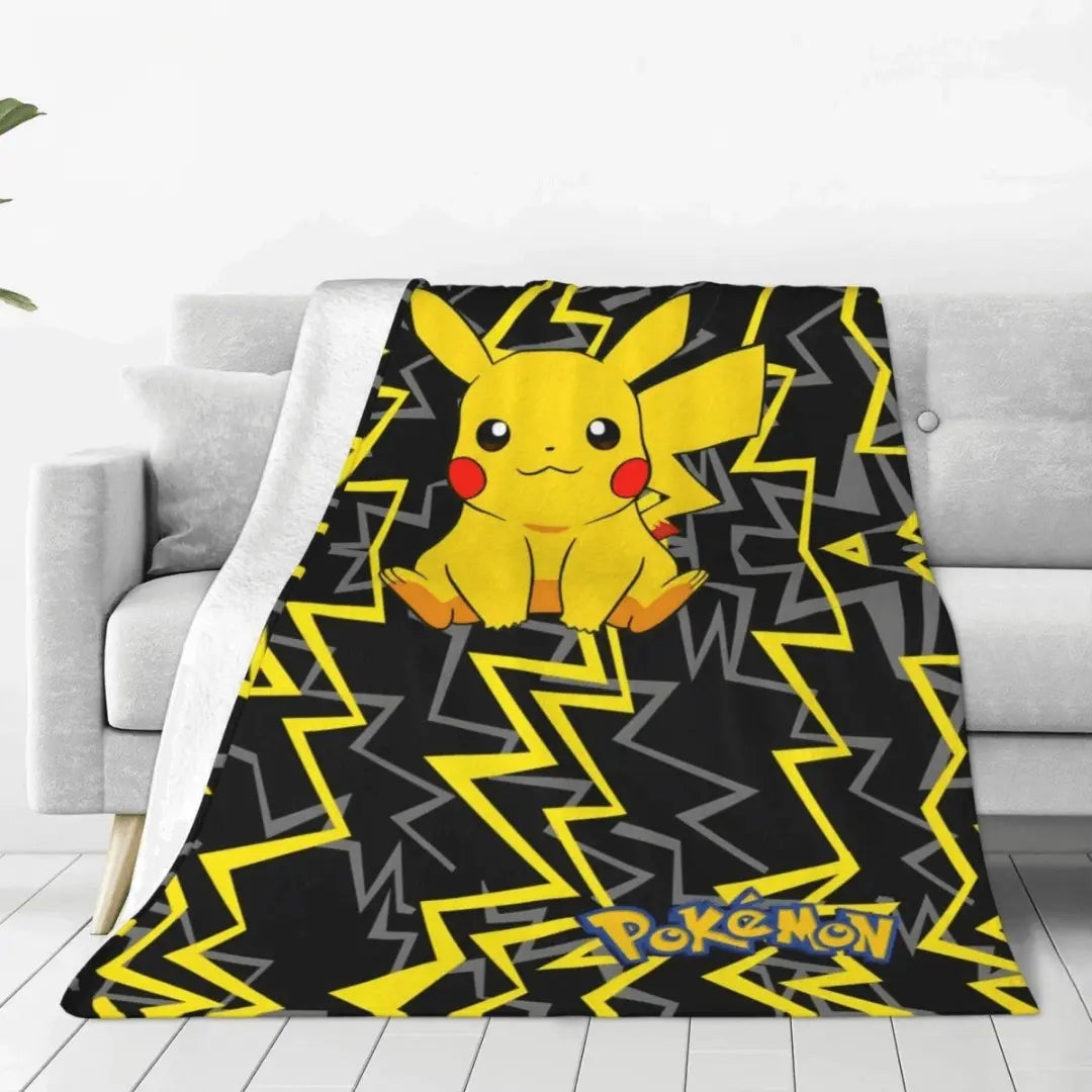 3D Pokemon Pikachu Cartoon Kids Gift Throw Blanket