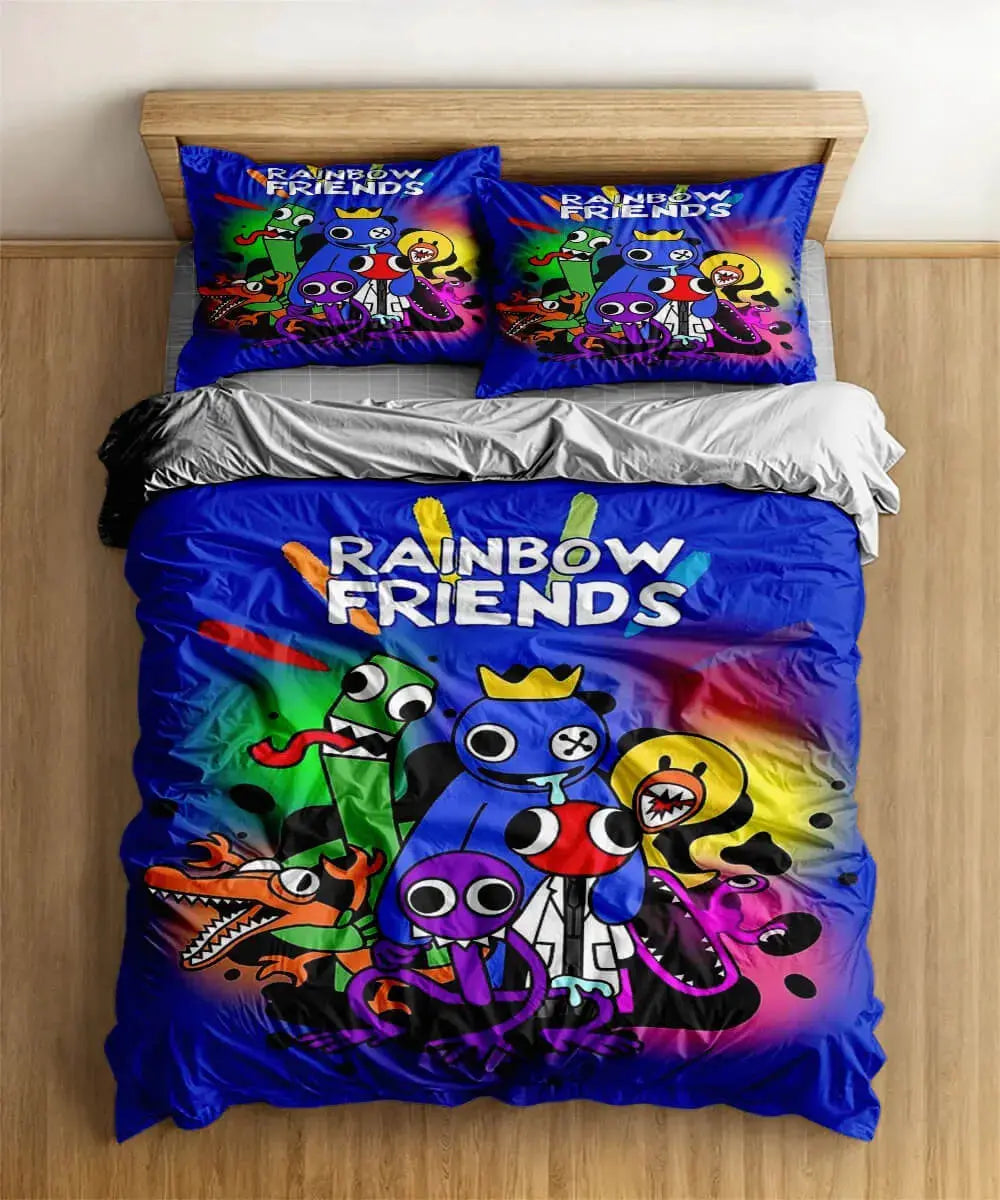 3D Rainbow Friends Quilt Cover