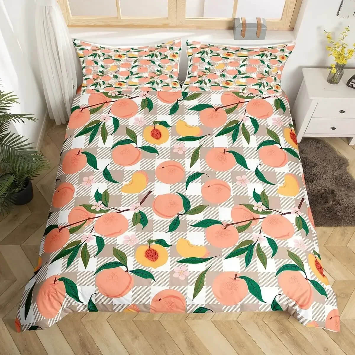 Colorful tropical fruit bedding set gift idea