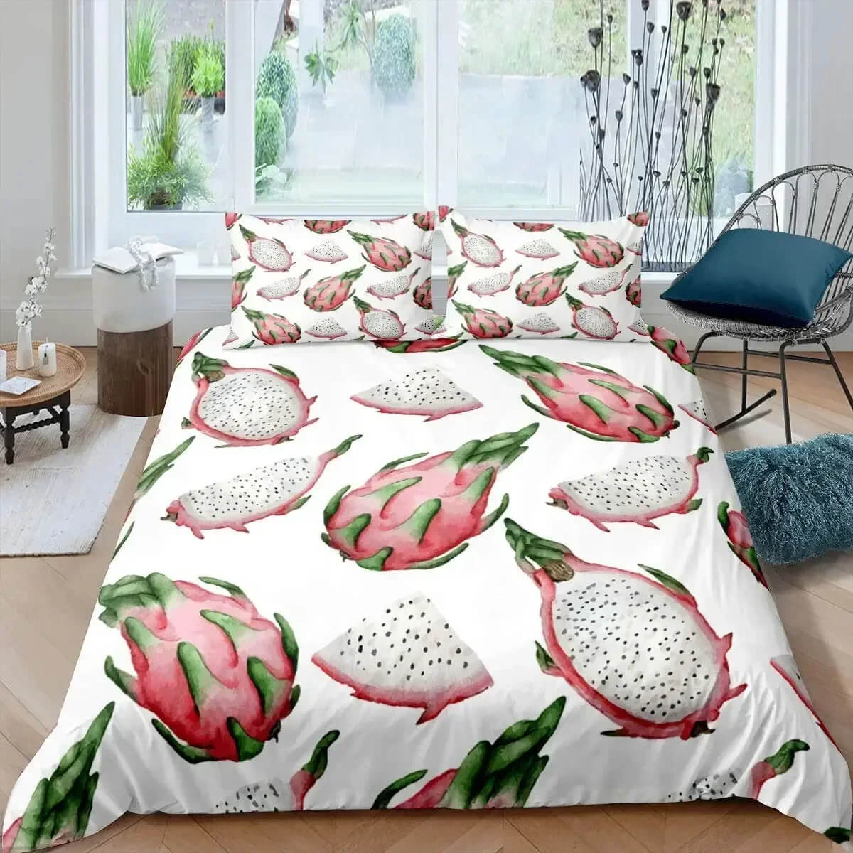 Tropical fruit-themed bedding set for kids and adults