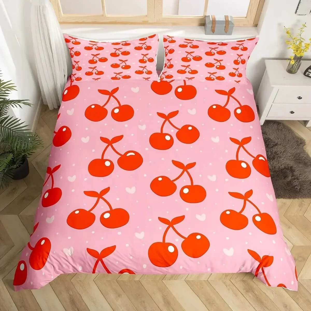 Modern tropical dragon fruit bedspread bedroom decor