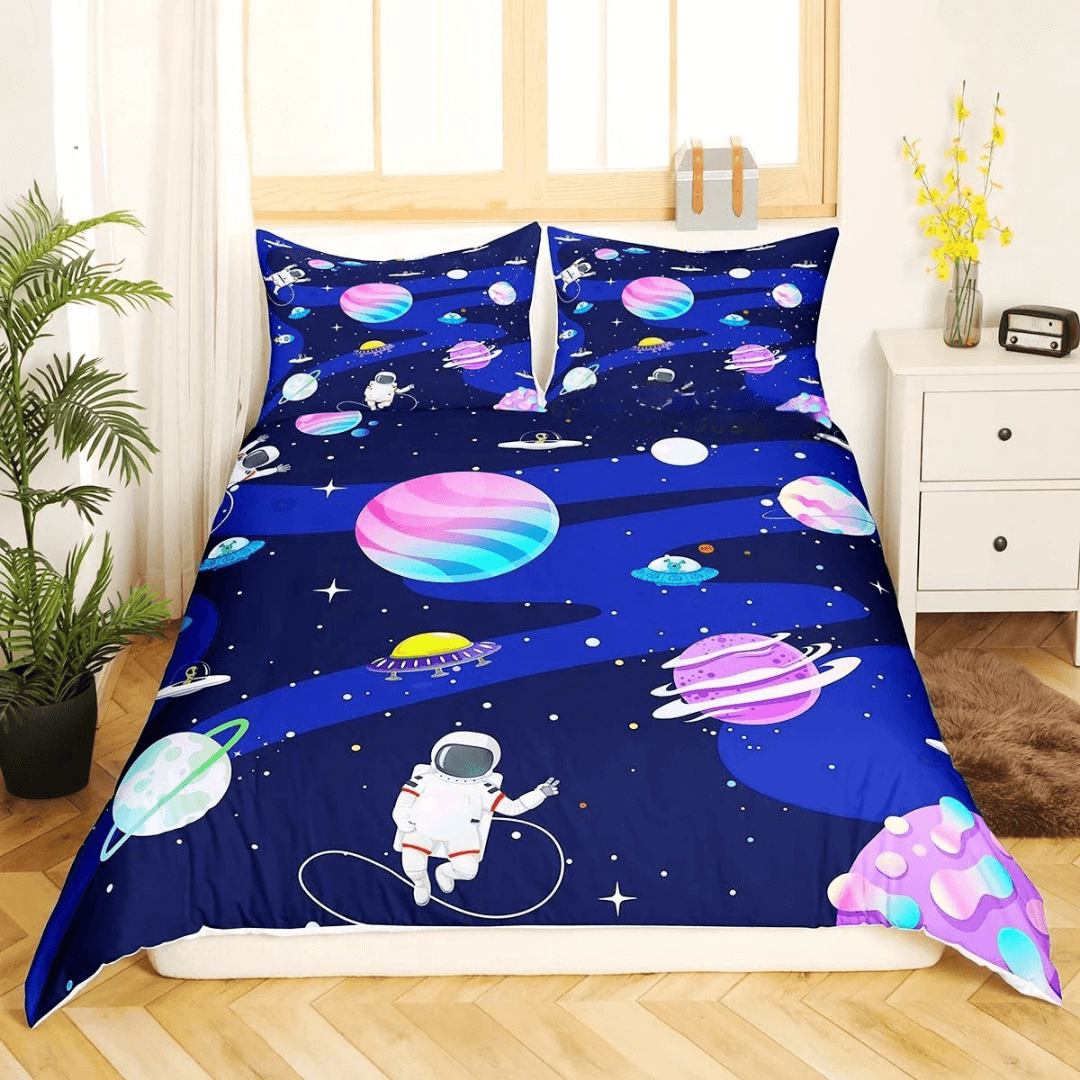 3D printed astronaut quilt cover soft microfiber