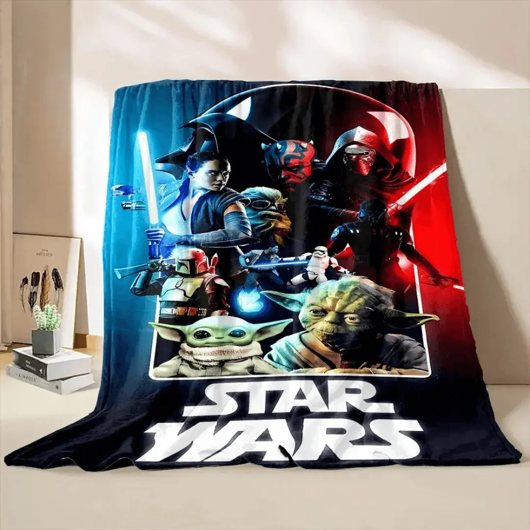 3D Star Wars Grogu & Jango Fett Kids Throw Blanket