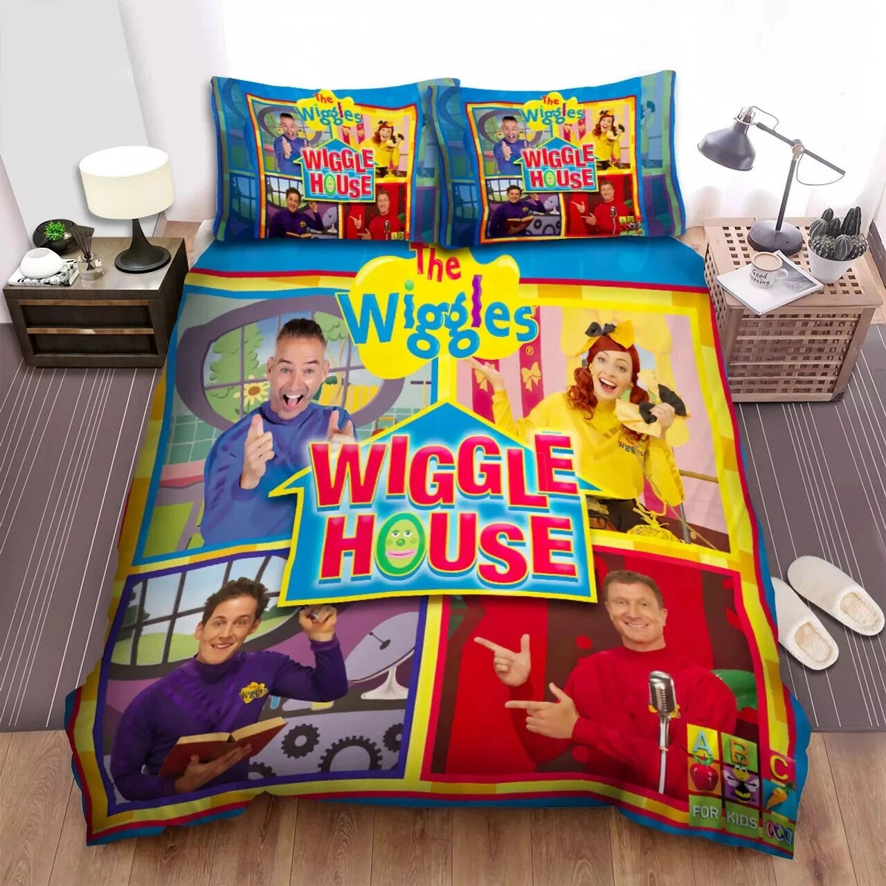Colorful Wiggles cartoon doona cover set