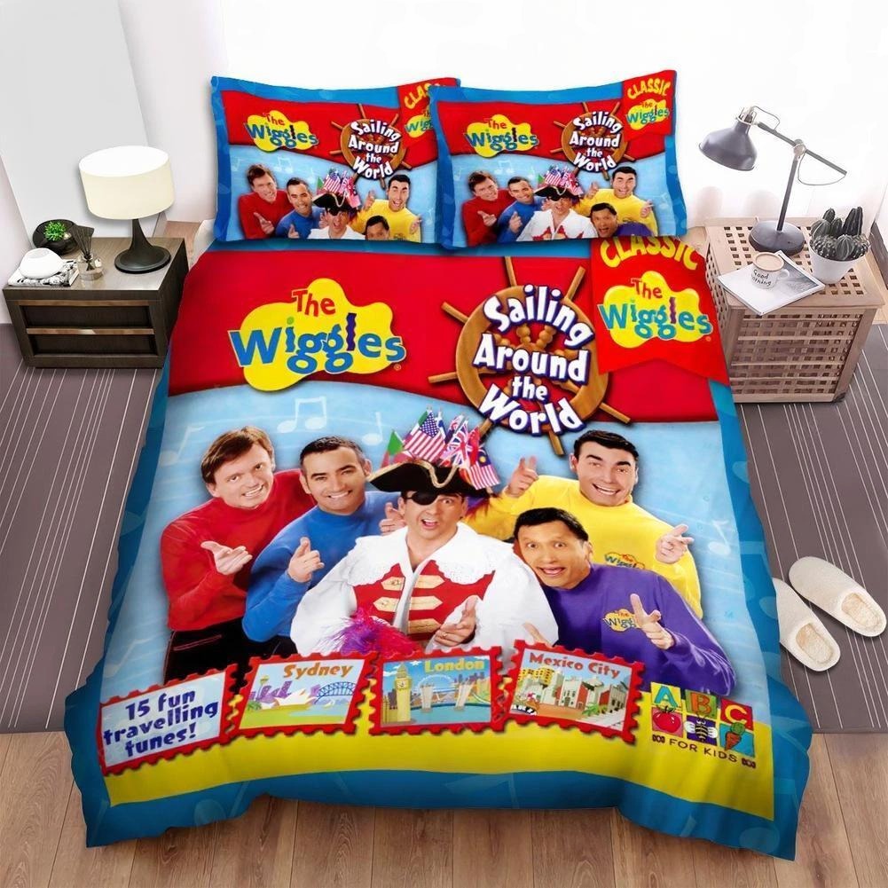 Kids cartoon Wiggles quilt duvet cover set