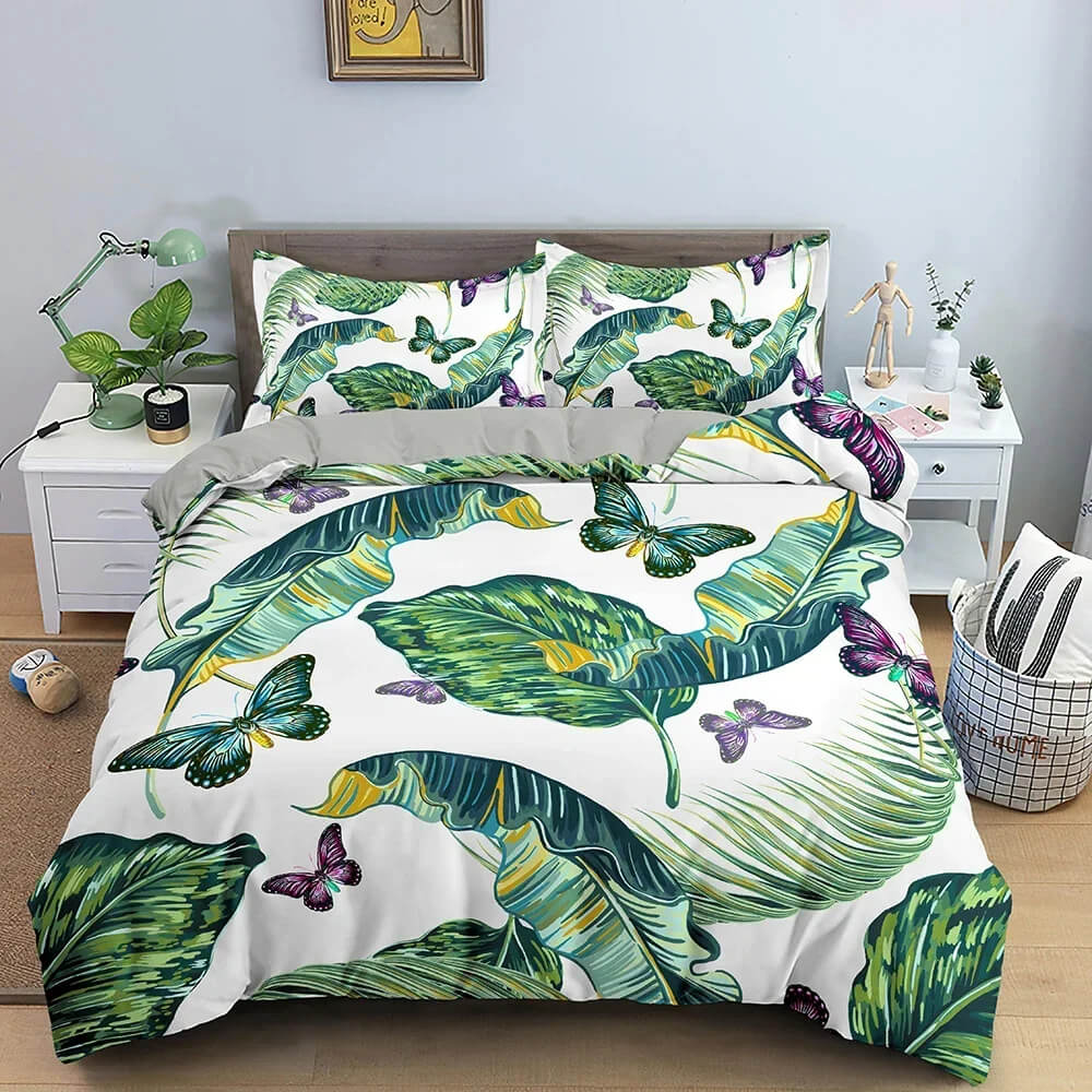 Luxury botanical quilt cover soft quilt cover set
